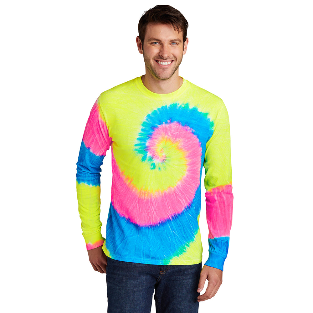 Port & Company PC147LS 100% Cotton Spiral Tie-Dye Long Sleeve T-Shirt