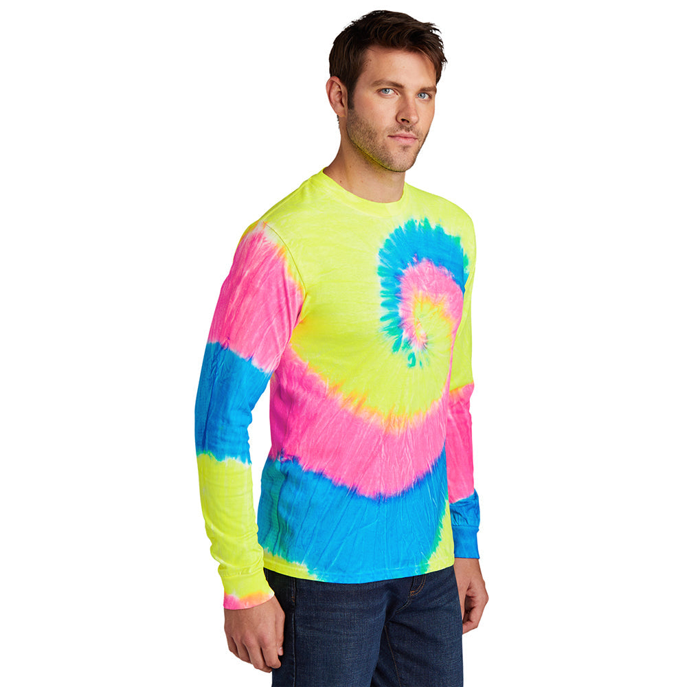 Port & Company PC147LS 100% Cotton Spiral Tie-Dye Long Sleeve T-Shirt