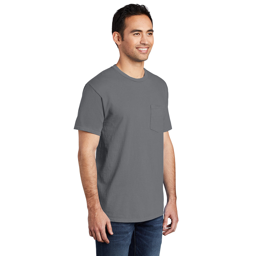 Port & Company PC099P Beach Wash® Garment-Dyed Ring Spun Pocket Tee