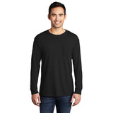 Port & Company PC099LSP Beach Wash® Ring Spun Long Sleeve Pocket Tee