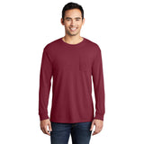 Port & Company PC099LSP Beach Wash® Ring Spun Long Sleeve Pocket Tee