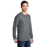 Port & Company PC099LSP Beach Wash® Ring Spun Long Sleeve Pocket Tee