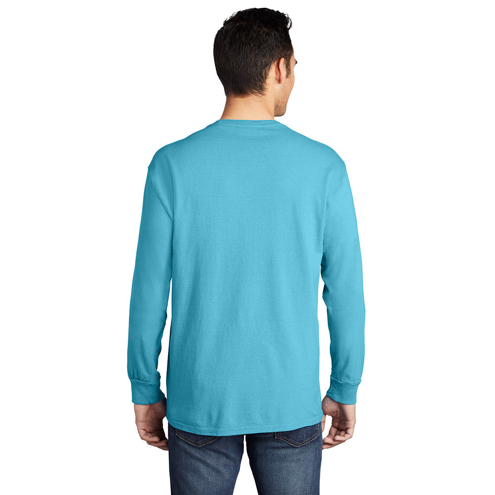 Port & Company PC099LSP Beach Wash® Ring Spun Long Sleeve Pocket Tee