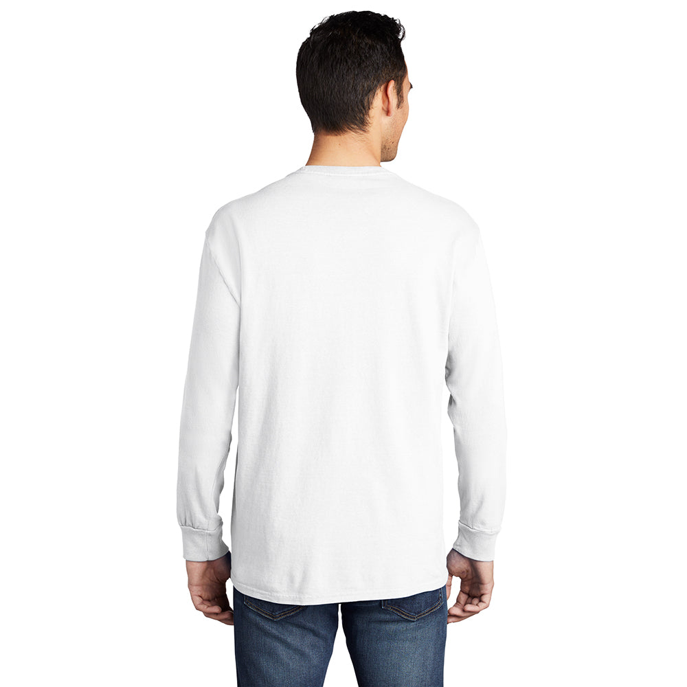 Port & Company PC099LSP Beach Wash® Ring Spun Long Sleeve Pocket Tee