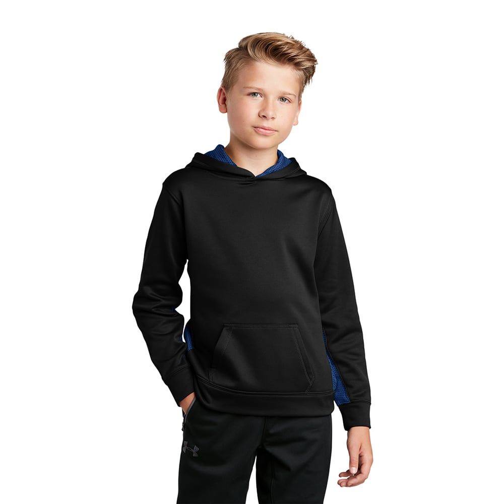 Sport-Tek YST239 Youth Sport-Wick CamoHex Fleece Colorblock Pullover