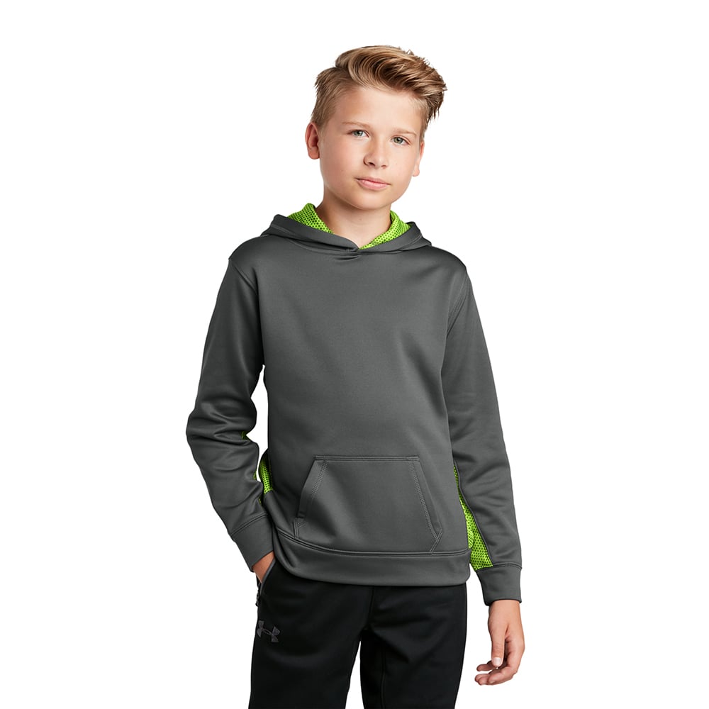 Sport-Tek YST239 Youth Sport-Wick CamoHex Fleece Colorblock Pullover