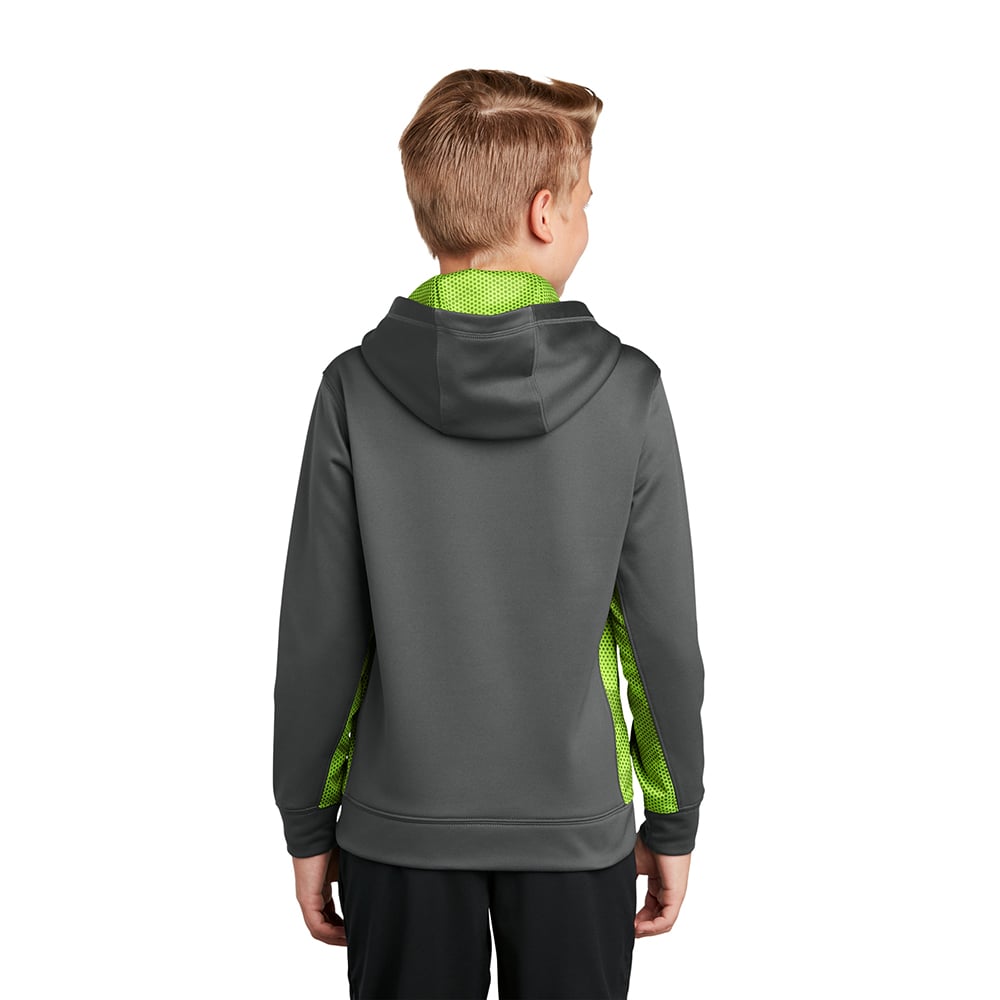 Sport-Tek YST239 Youth Sport-Wick CamoHex Fleece Colorblock Pullover