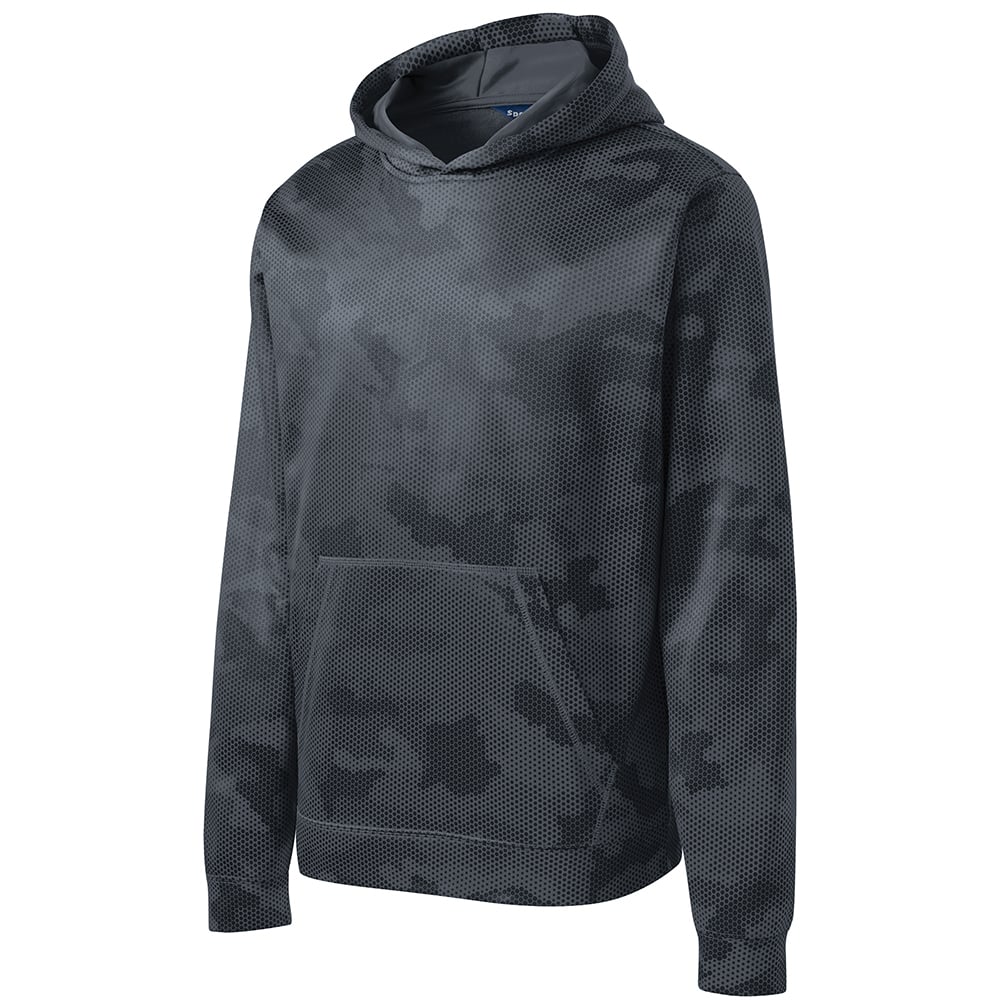 Sport-Tek YST240 Youth Sport-Wick CamoHex Fleece Hooded Pullover