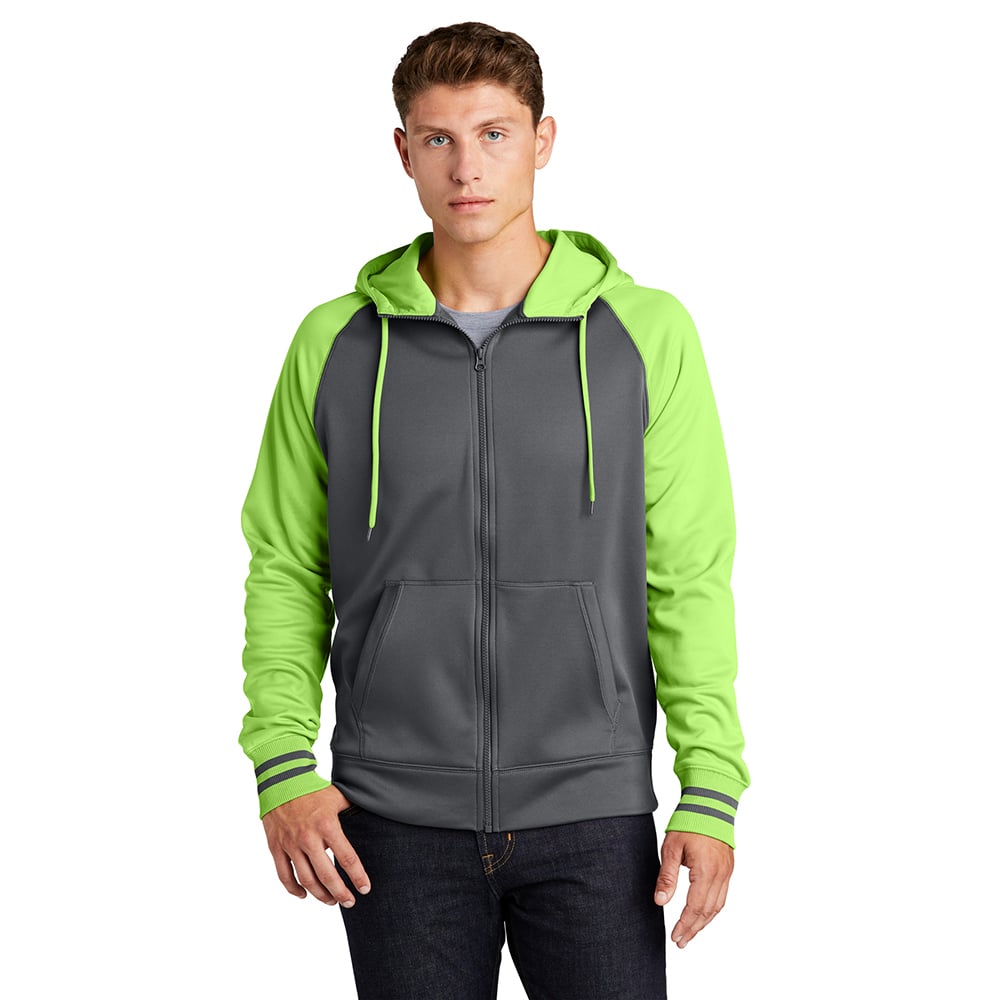 Sport-Tek ST236 Sport-Wick Colorblock Full-Zip Fleece Hooded Jacket