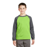 Sport-Tek YST242 Youth Sport-Wick Raglan Colorblock Fleece Crewneck