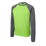 Sport-Tek YST242 Youth Sport-Wick Raglan Colorblock Fleece Crewneck