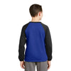 Sport-Tek YST242 Youth Sport-Wick Raglan Colorblock Fleece Crewneck