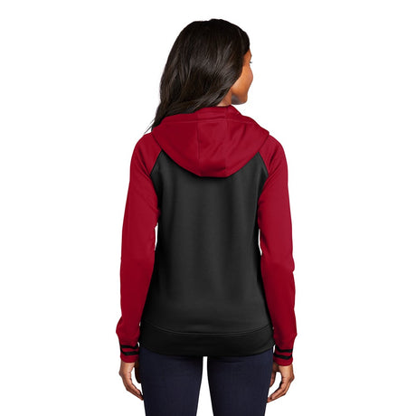 Sport-Tek LST236 Sport-Wick Women's Full-ZIp Varsity Jacket with Hood