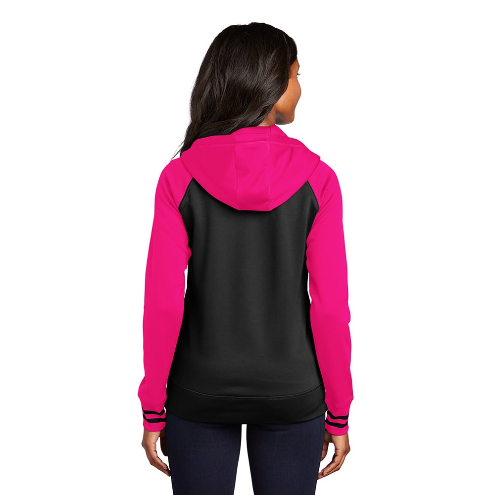 Sport-Tek LST236 Sport-Wick Women's Full-ZIp Varsity Jacket with Hood