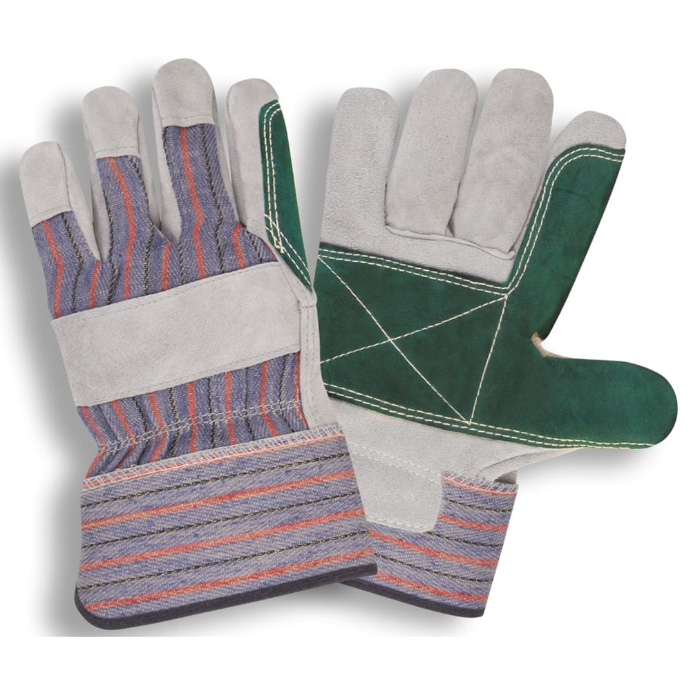 COR-7261JP Split Cowhide Palm Glove/Joint Palm+2.5" Rubberized Cuff, 1 dozen (12 pairs)