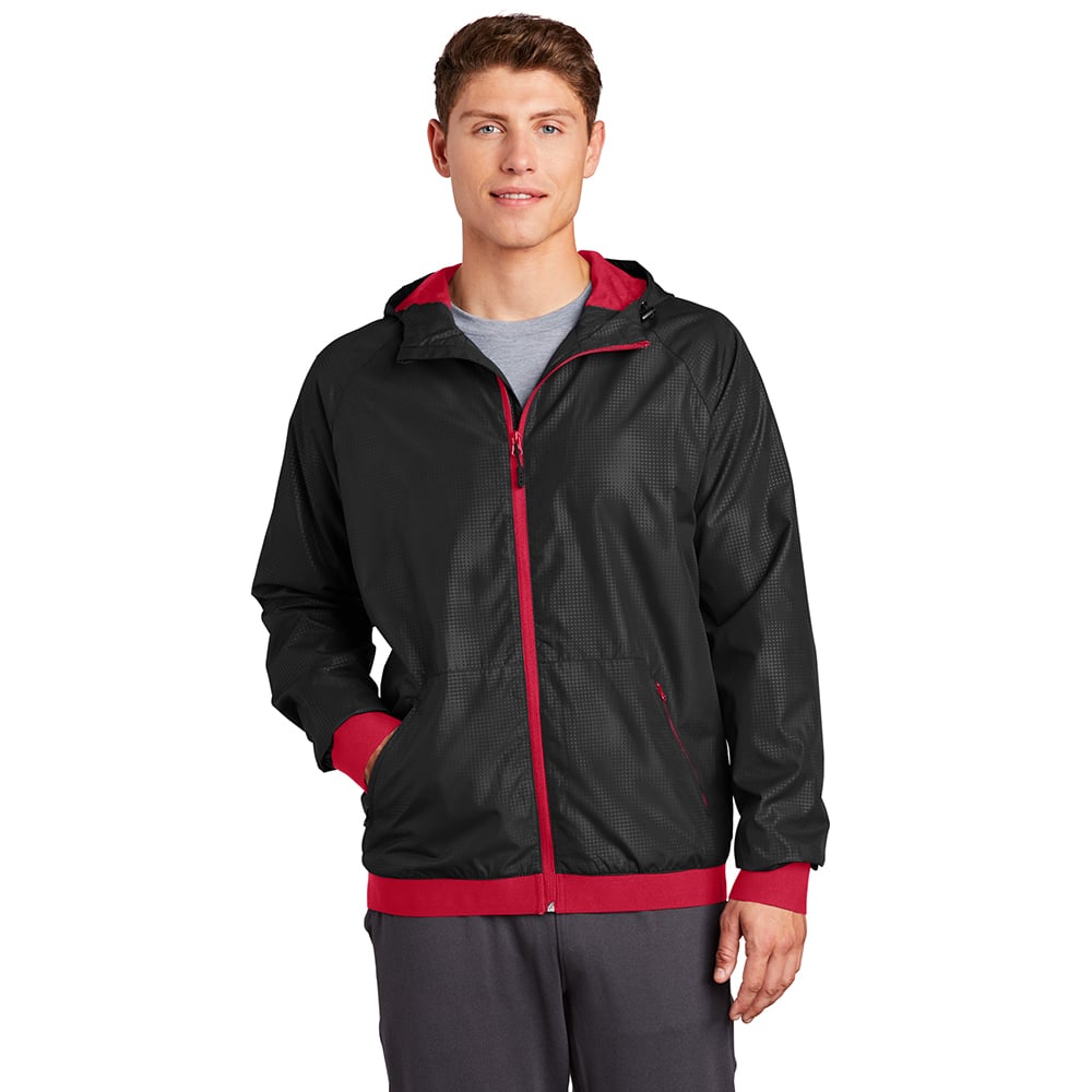 Sport-Tek JST53 Embossed Wind Jacket with Reflective Details