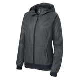 Sport-Tek LST53 Women's Embossed Wind Jacket with Reflective Details