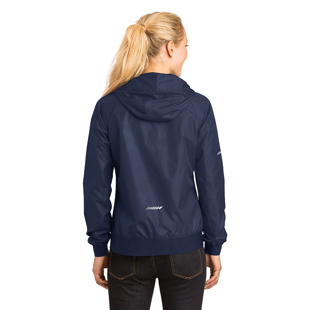 Sport-Tek LST53 Women's Embossed Wind Jacket with Reflective Details