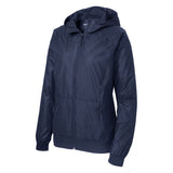 Sport-Tek LST53 Women's Embossed Wind Jacket with Reflective Details