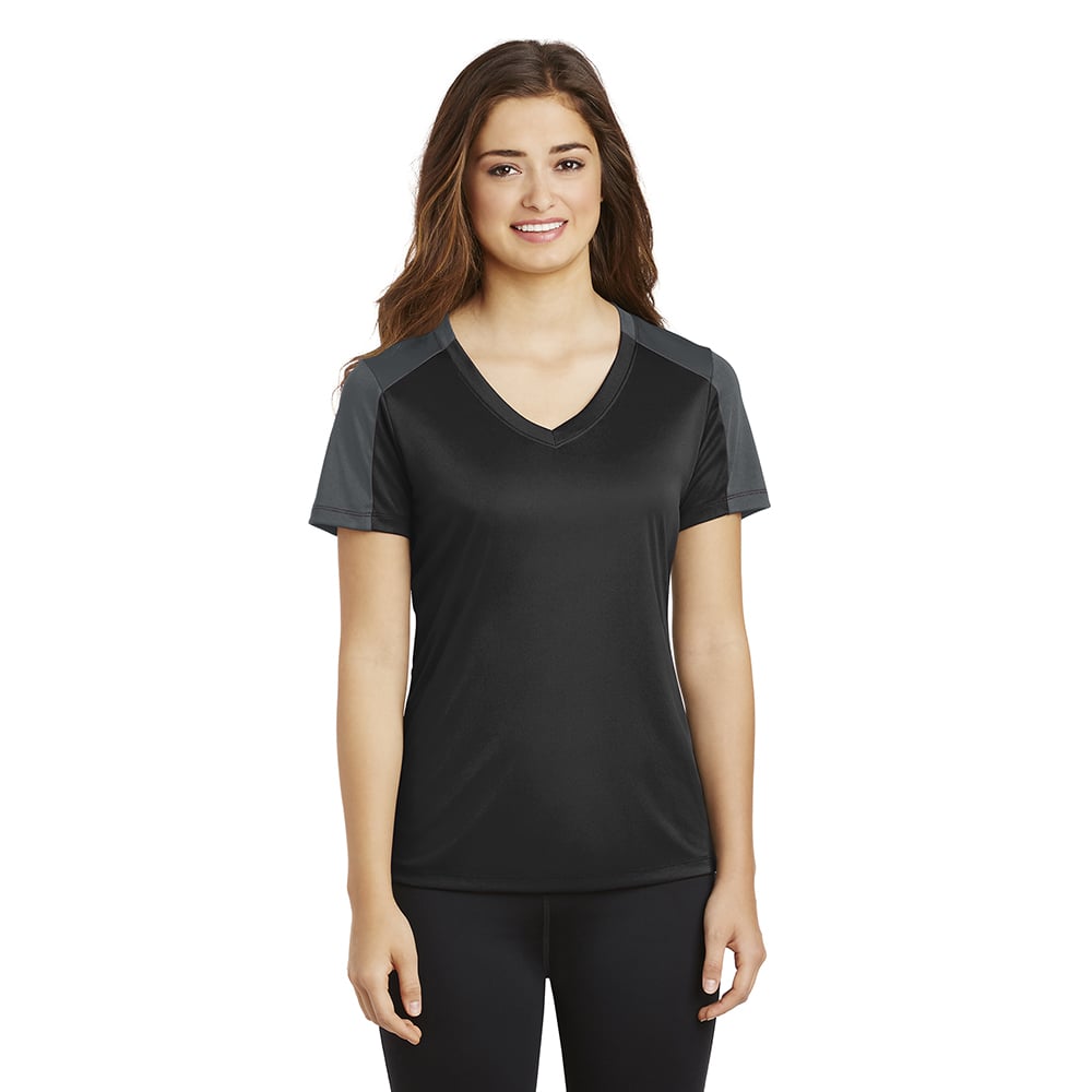 Sport-Tek LST354 PosiCharge Women's Contrast Sleeve Competitor Tee