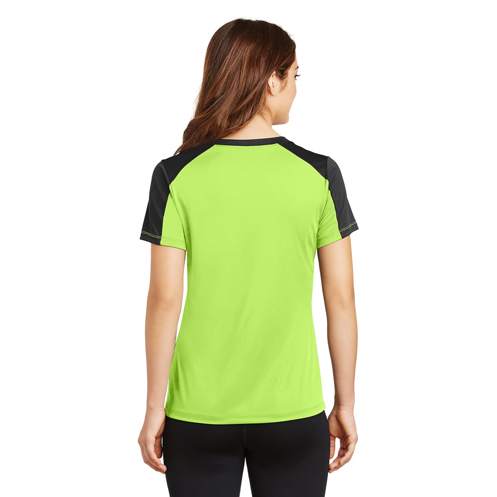 Sport-Tek LST354 PosiCharge Women's Contrast Sleeve Competitor Tee