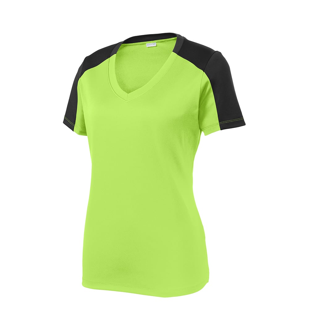 Sport-Tek LST354 PosiCharge Women's Contrast Sleeve Competitor Tee