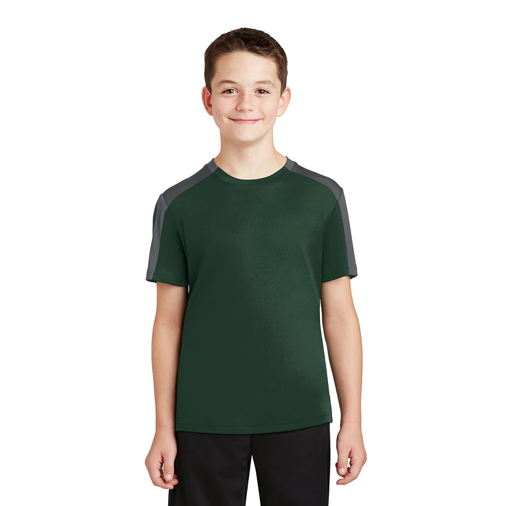 Sport-Tek YST354 Youth PosiCharge Competitor Sleeve-Blocked T-Shirt