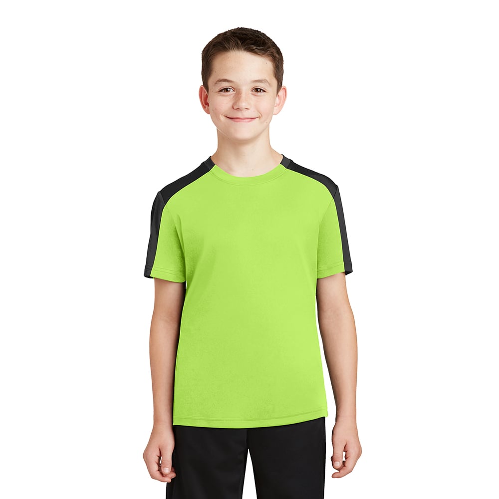 Sport-Tek YST354 Youth PosiCharge Competitor Sleeve-Blocked T-Shirt