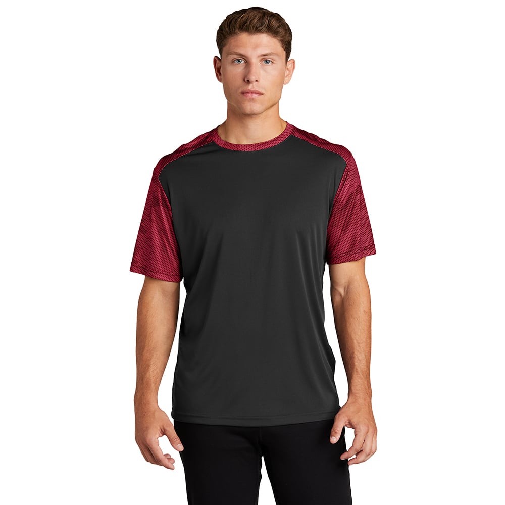 Sport-Tek ST371 CamoHex Two-Tone Crew Neck T-Shirt