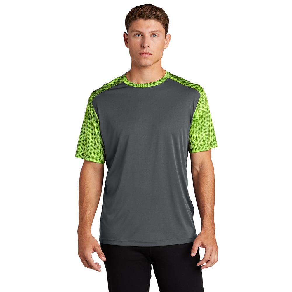 Sport-Tek ST371 CamoHex Two-Tone Crew Neck T-Shirt