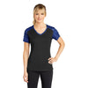 Sport-Tek LST371 Women's CamoHex Two-Tone V-Neck T-Shirt