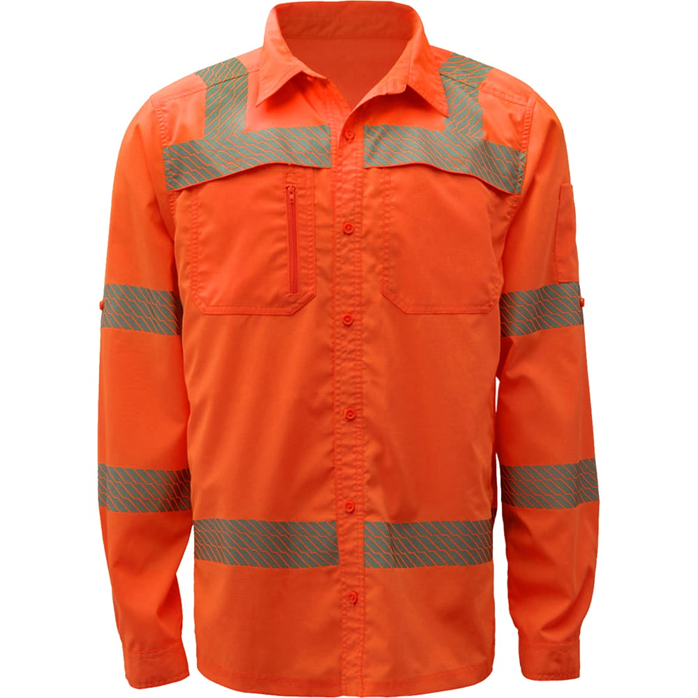 Hi-Vis Safety Shirt, Lightweight Button Down, Class 3