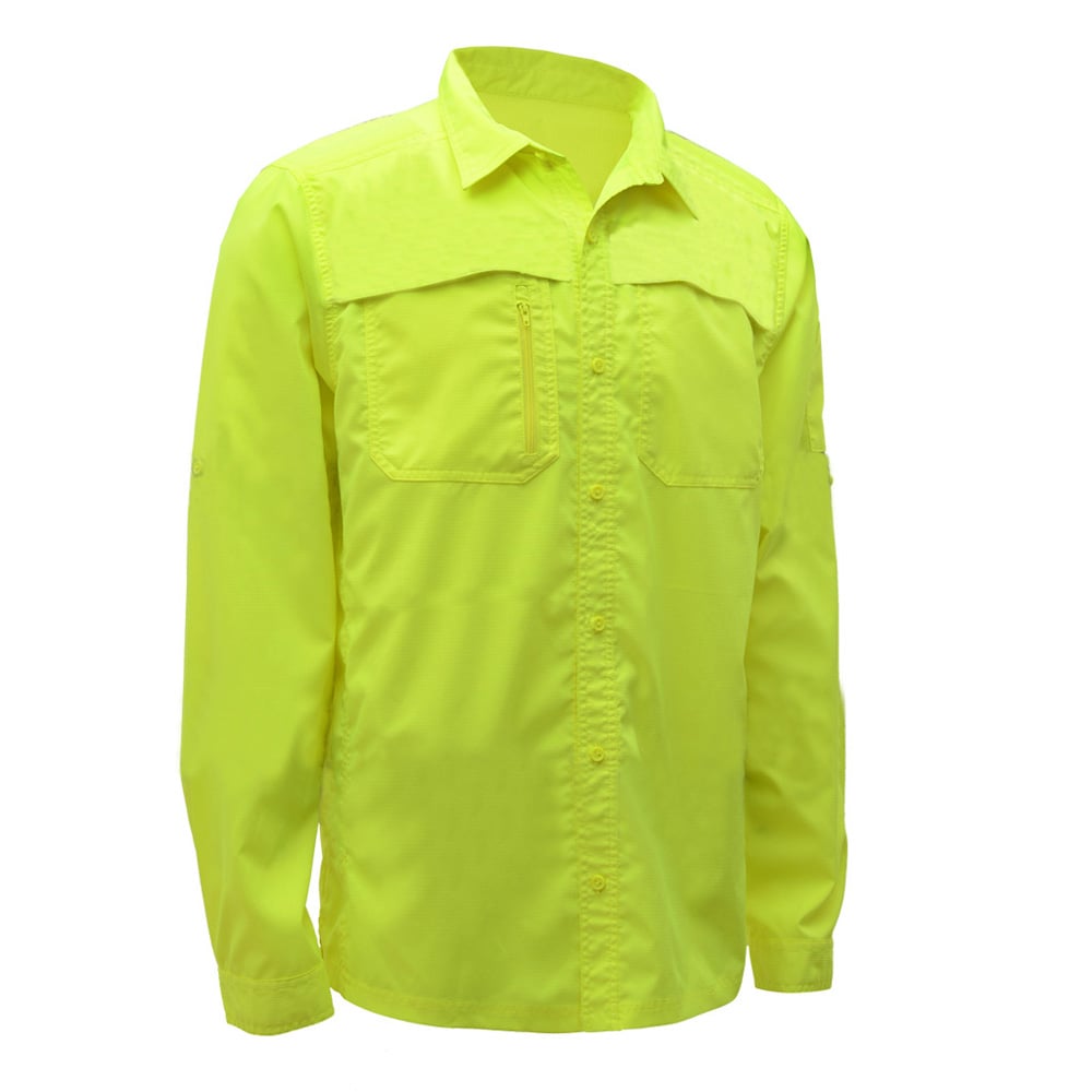 Non-ANSI Hi-Vis Safety Shirt, Lightweight Button Down