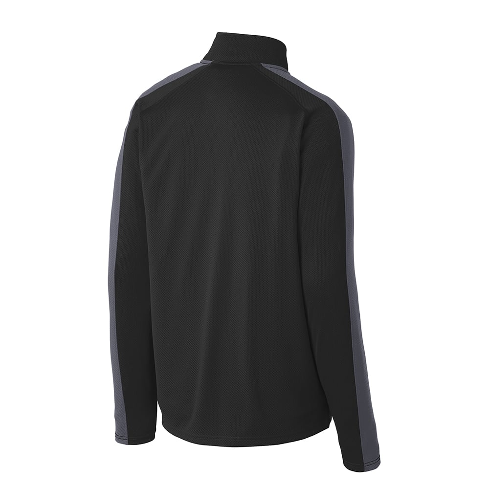 Sport-Tek ST861 Sport-Wick Textured Colorblock Quarter-Zip Pullover