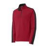 Sport-Tek ST861 Sport-Wick Textured Colorblock Quarter-Zip Pullover