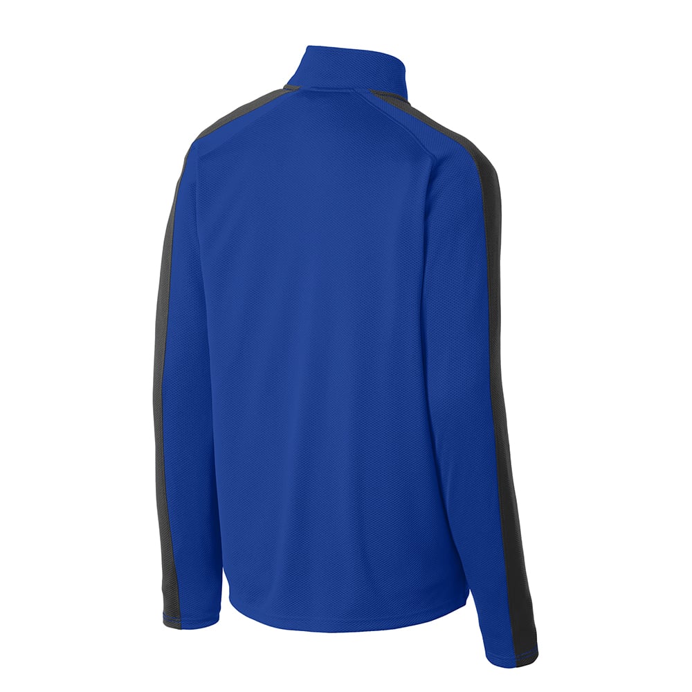 Sport-Tek ST861 Sport-Wick Textured Colorblock Quarter-Zip Pullover