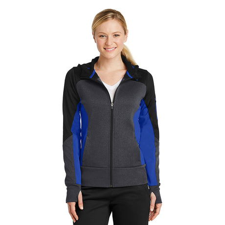 Sport-Tek LST245 Women's Full-Zip Hooded Jacket with Contrast Piping