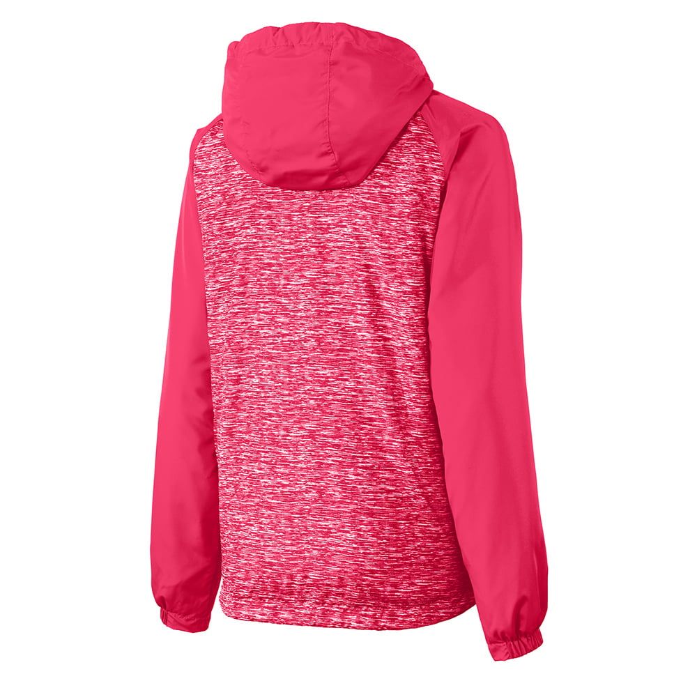 Sport-Tek LST40 Women's Heather Raglan Jacket with Hood