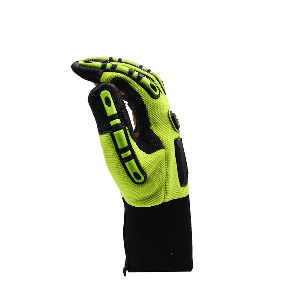 OGRE™ Hi Vis Spandex/Synthetic Leather Gloves with Dots, 1 pair