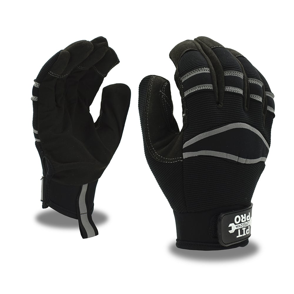 PIT-PRO™ Spandex/Synthetic Leather Gloves with Reinforced Fingertips, 1 dozen (12 pairs)