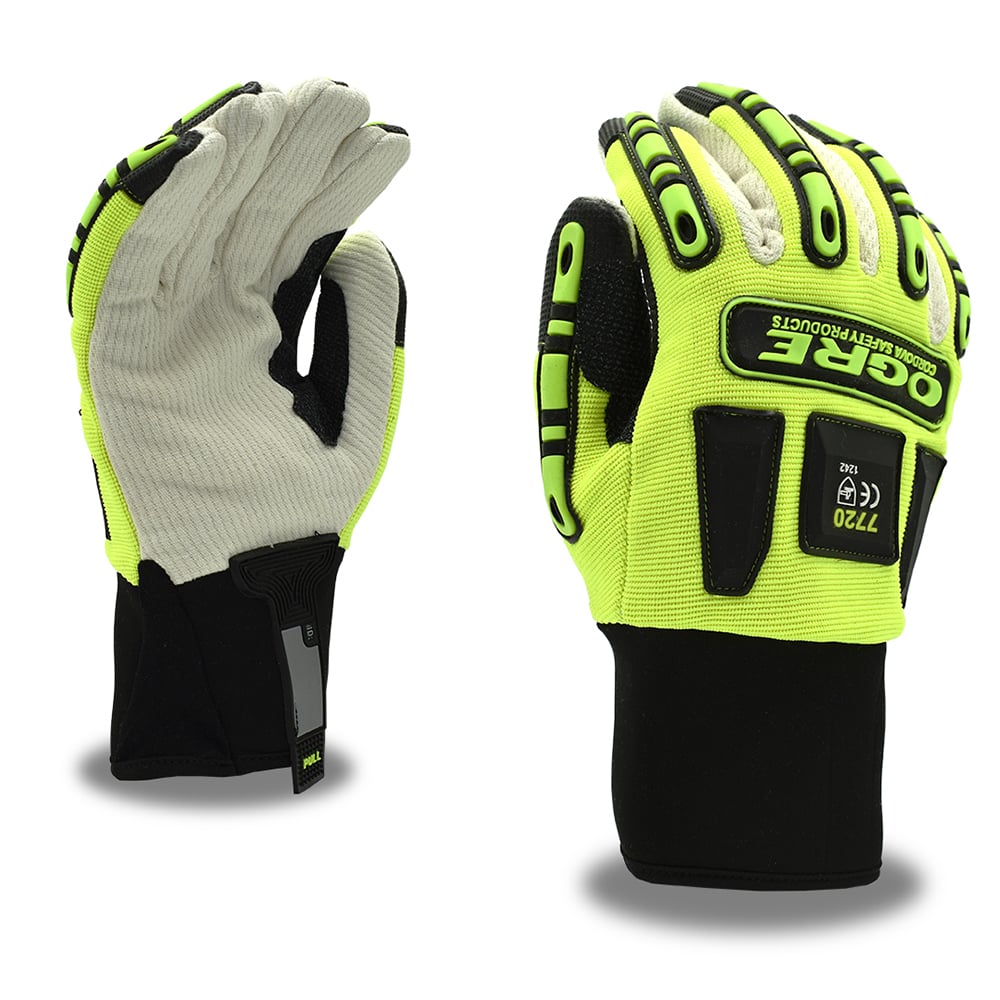 OGRE™ Hi Vis Spandex/Canvas Gloves with Reinforced Wear Areas, 1 pair