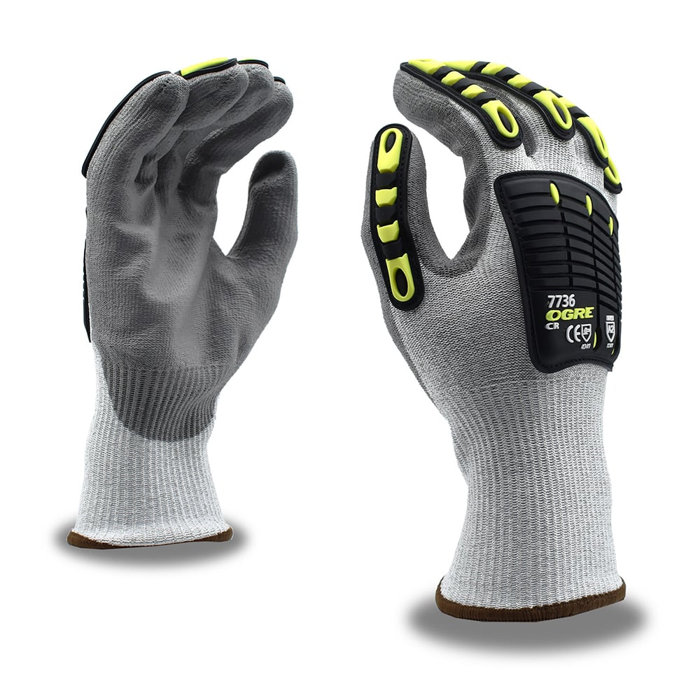 OGRE-CR™ HPPE Gloves with PU Palm Coating + Knuckle Protection, 1 pair