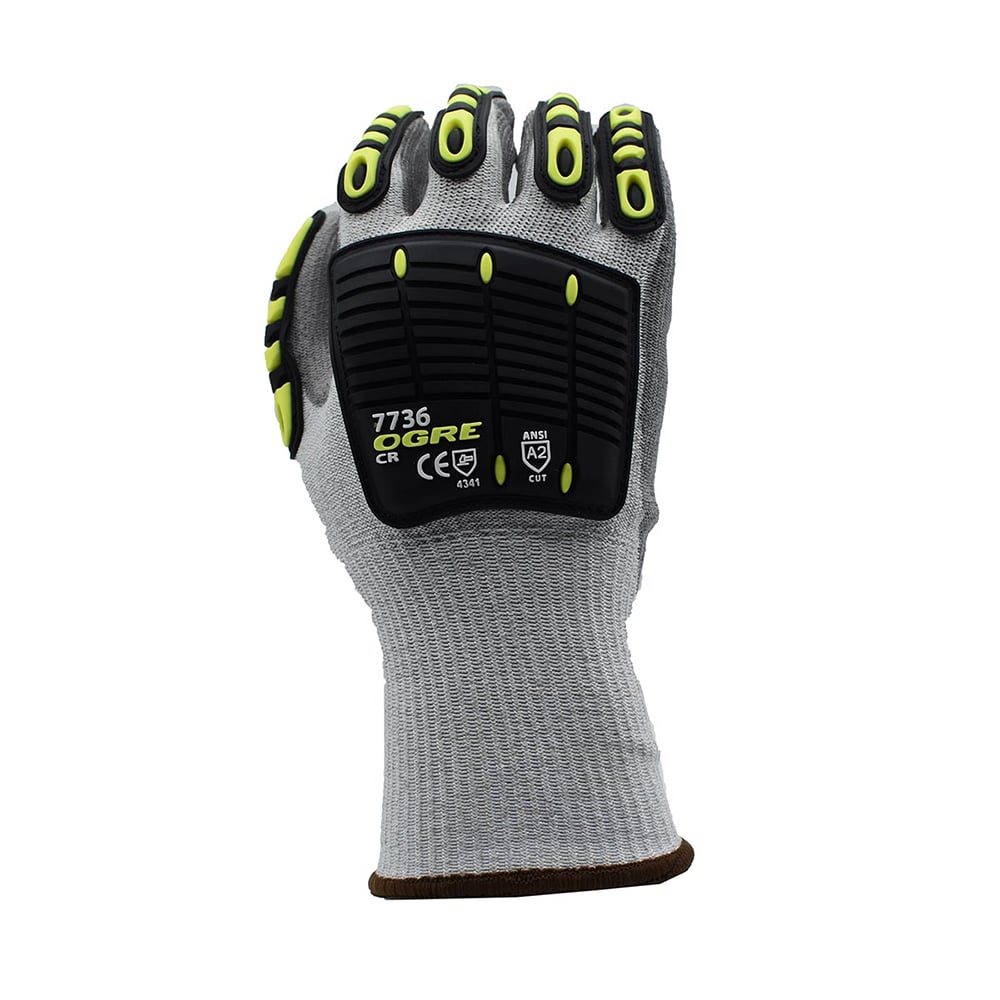 OGRE-CR™ HPPE Gloves with PU Palm Coating + Knuckle Protection, 1 pair