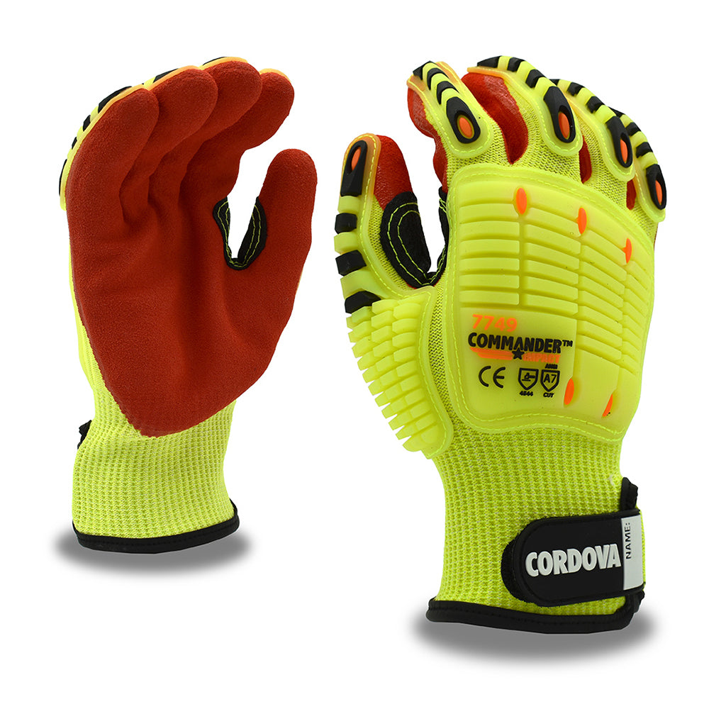 COMMANDER IMPACT™ Hi Vis Gloves with TPR Protect + Sandy Nitrile Coating, 1 pair