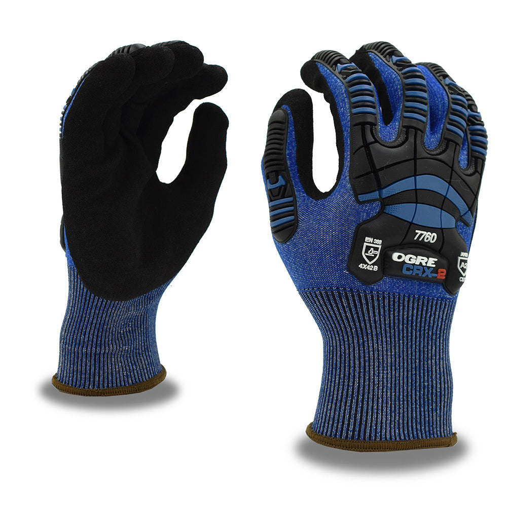 OGRE CRX-2™ 18-Gauge CRX Fiber Gloves with TPR Reinforcement, 1 pair