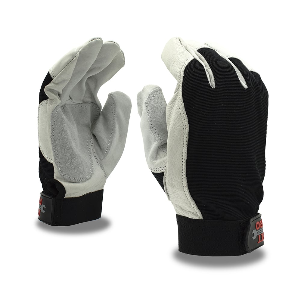 PIT-PRO™ Spandex/Goatskin Leather Double Palm Gloves + Keystone Thumb, 1 dozen (12 pairs)