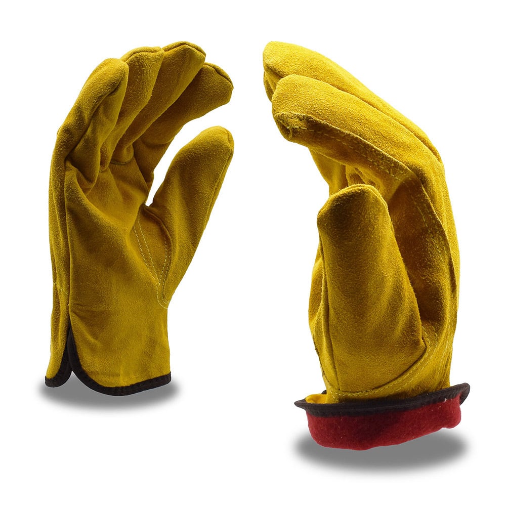 Cordova Split Cowhide Drivers Glove with Red Fleece Lining, 1 dozen (12 pairs)