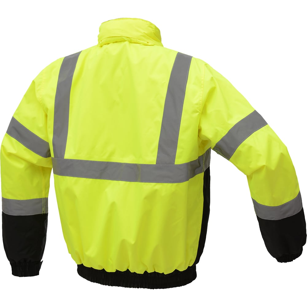 Hi Vis Waterproof Bomber Jacket with Black Bottom, Class 3