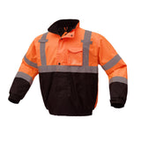 Hi Vis Waterproof Bomber Jacket with Black Bottom, Class 3