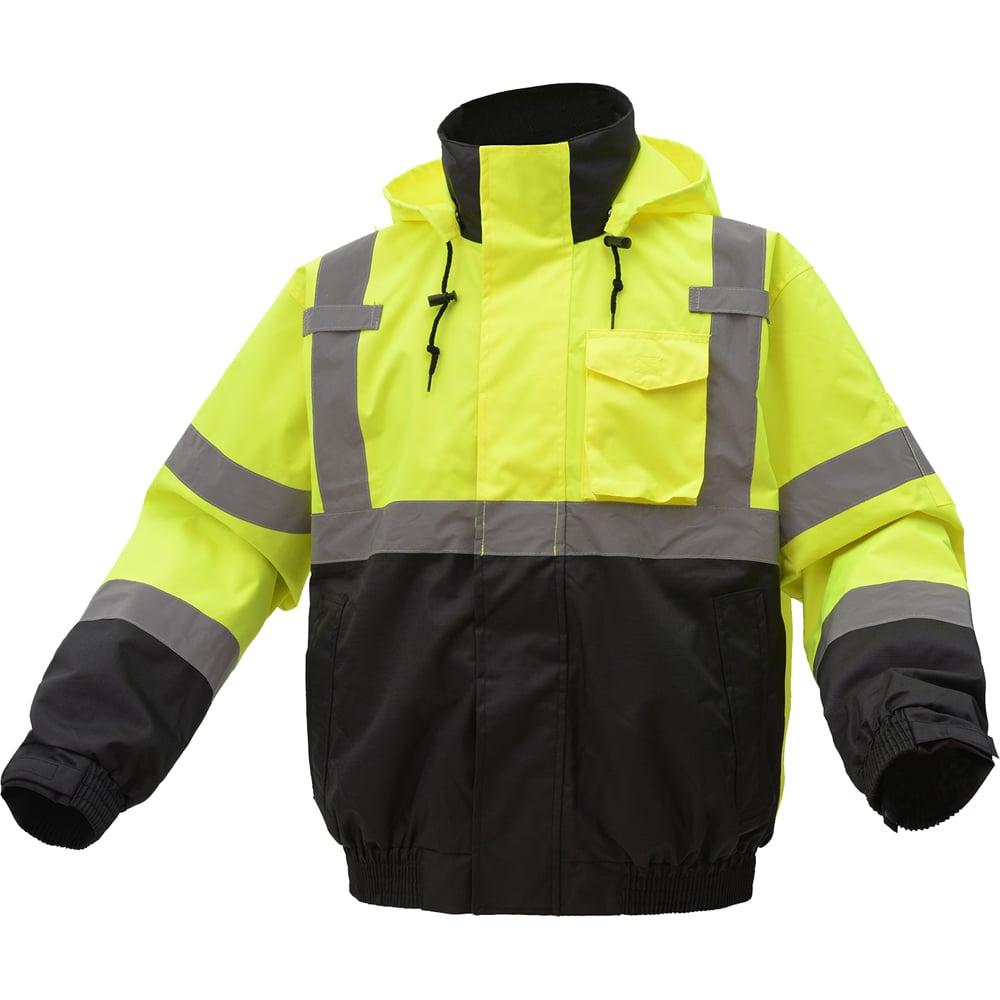 Hi Vis Waterproof 3-in-1 Bomber Jacket with Ripstop Bottom, Class 3